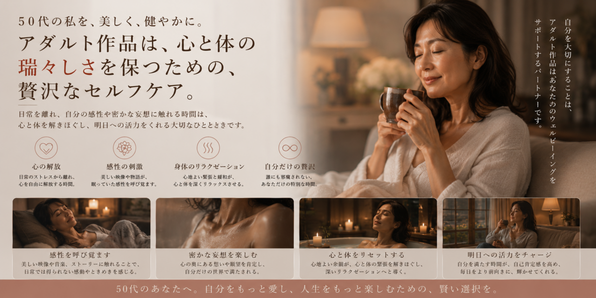 刺激よりも「慈しみ」を。人生の黄金期を迎えた50代にこそ触れてほしい、心を満たすアダルト作品の選び方